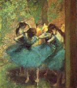 Edgar Degas Dancers in Blue oil painting on canvas
